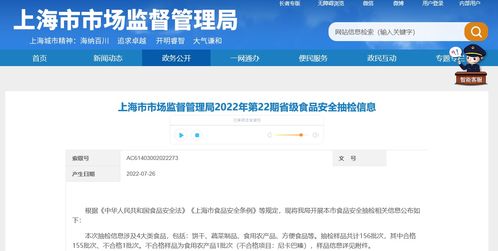 上海市市場監督管理局公布2022年第22期省級食品安全抽檢信息，信息安全軟件開發助力監管透明度提升